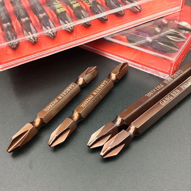 1pcs Alloy Steel PH2 Phillips Magnetic Screwdriver Bit Cross Head Hex Shank Electric Screw Driver Bits 65mm Copper Hand Tools