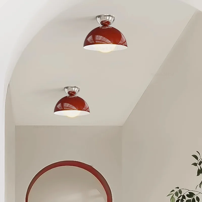 Bauhaus Dome LED Ceiling Lamp Corridor Medieval Cloakroom Ceiling Light Simple Cream Series Home Decor Balcony Entrance Lamp