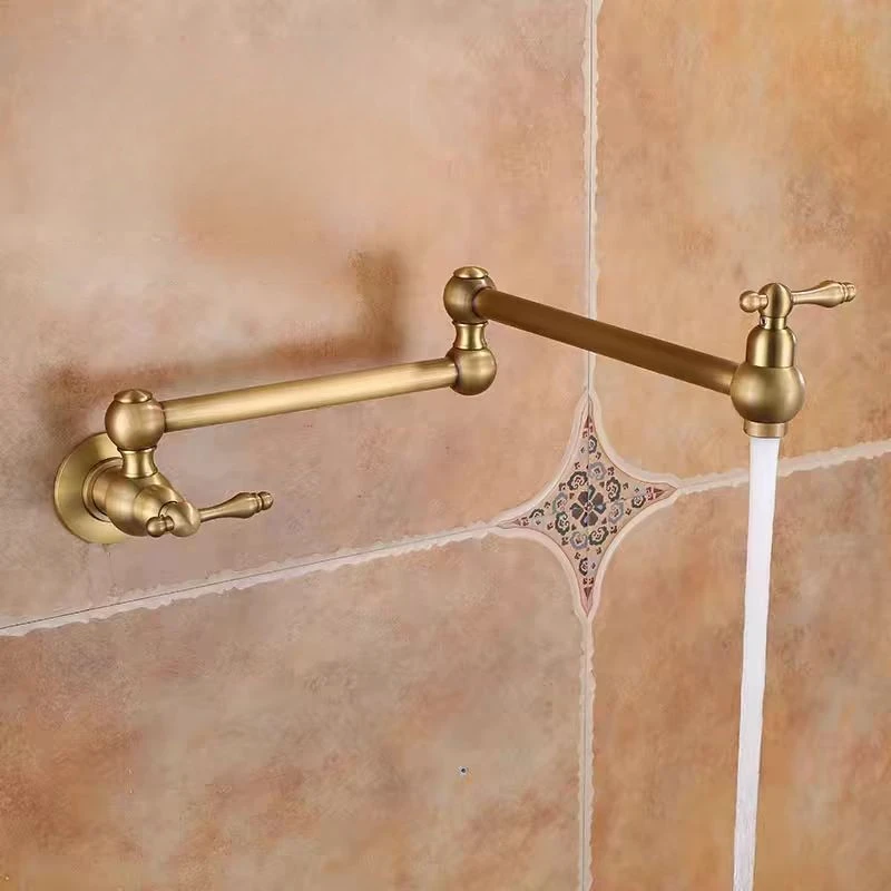 Wall Mounted Folding Faucet, Swing Telescopic Extended Faucet, Cold Water Balcony Mop Pool Tap, Vintage Kitchen Faucet