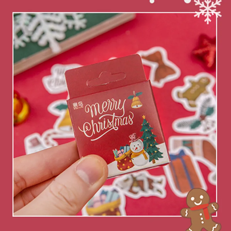 45pcs Etori Life Merry Christmas Box Sticker DIY Decorative Stationery Album Diary Cup Notebook Mobile Phone Toy Scrapbook