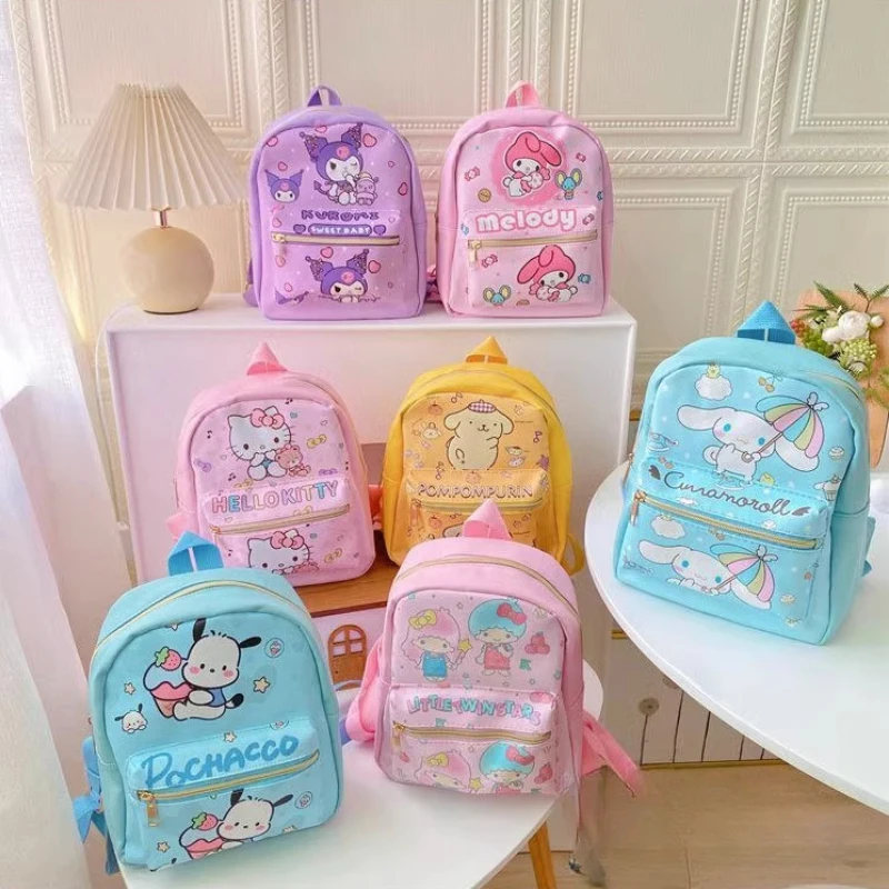 Sanrio Anime Mymelody Kuromi Cinnamoroll Crianças Mochila, Travel Bag, Jardim de Infância Bookbag, Presente De Aniversário, Meninas Schoolbag