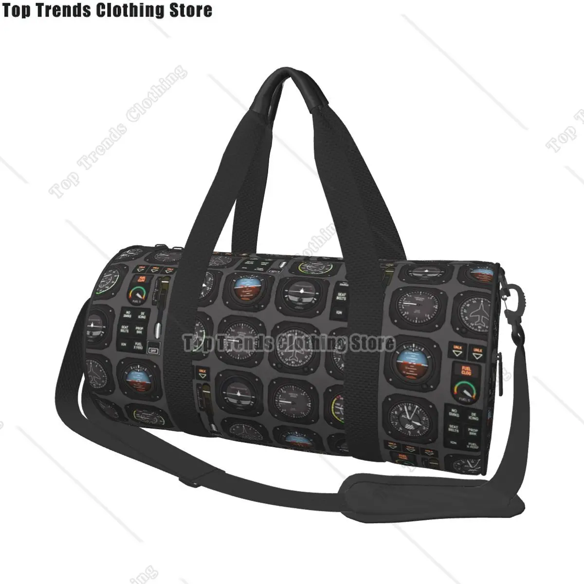 

Pilot Flight Instruments Travel Bags Men Fitness Handbag Cylinder Shoulder Bag Women Large Travel Tote Luggage Bag Gym Handbags