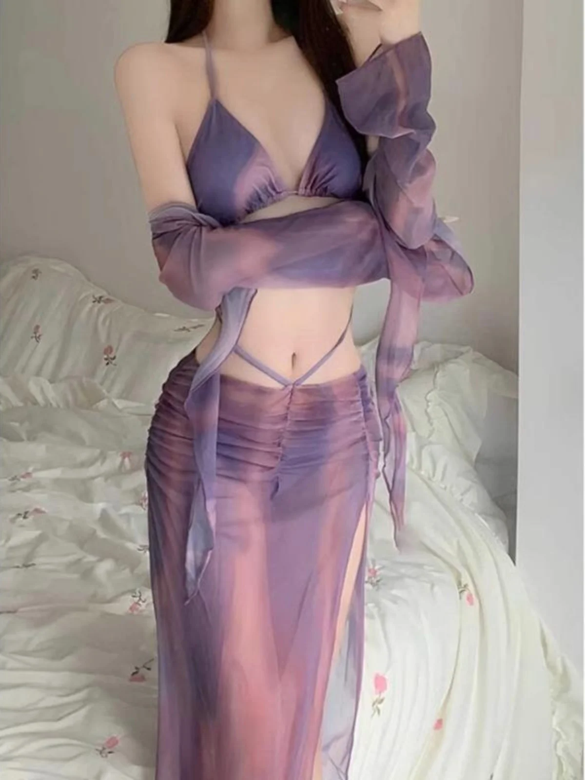 

Купальник Mosricci2024: Сексуальное бикини с чашкой E, раздельный, с длинным рукавом, солнцезащитный, модный спортивный купальник для женщин