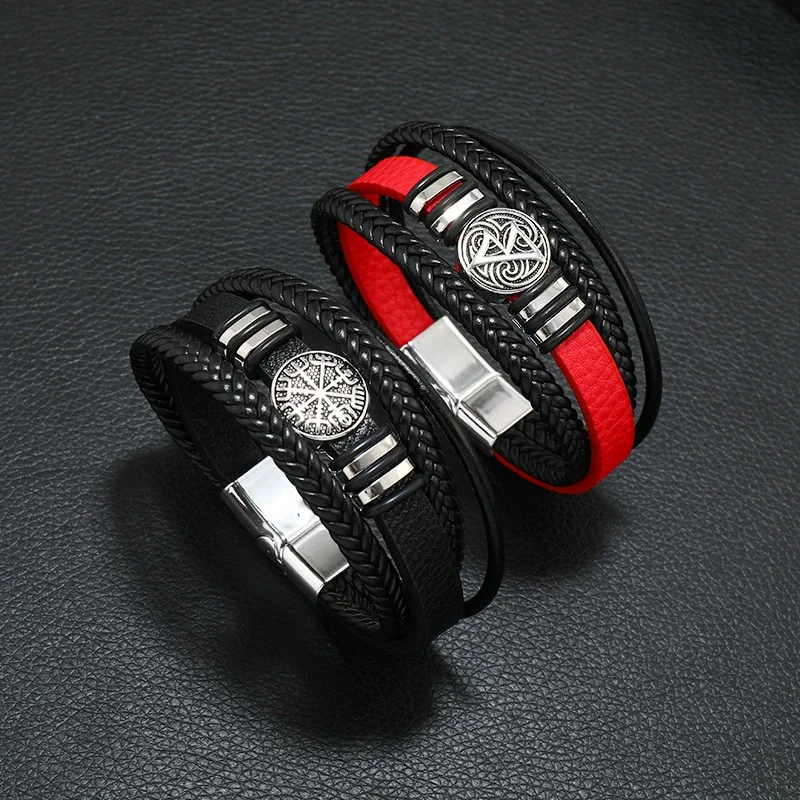 PANDORA 赤 レザー ブレスレット Pandora Moments レッド ウーブン レザー ブレスレット
