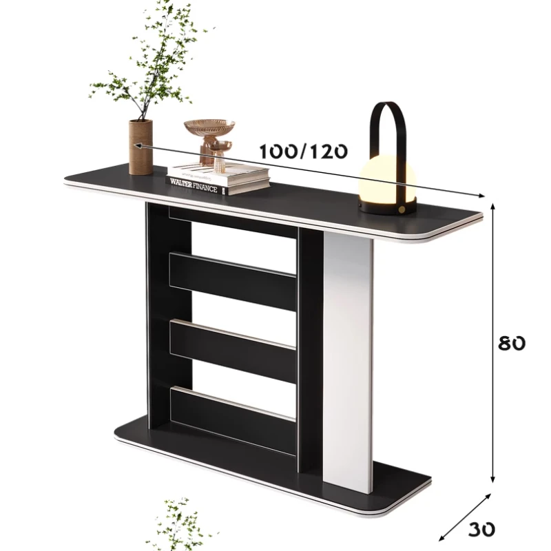 Luksusowy nowoczesny stół konsolowy na korytarz domowy MDF żelazne długie stolik meble do salonu z wąskim stolikiem kawowym