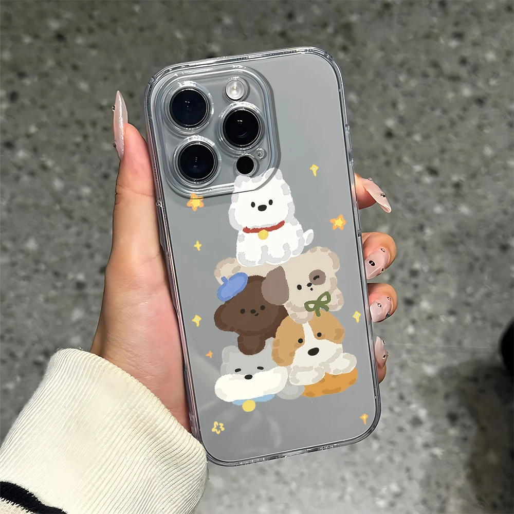 Soft and cute layering Silicone Phone Case for iPhone 17 16 15 14 13 12 11 Pro Xs Max Air Mini 7 8 6 6s Plus SE 2020 2022 Cover