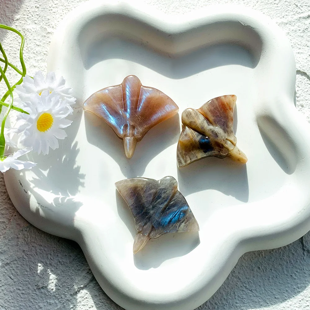 【Moonstone Carving Collection】1pc Set of Seven Types Handmade Sparkling Moonstone Crafts Elegant Exquisite Gift for Friends - view 6