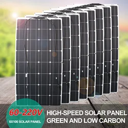 60V-220V Solar Panel 120V High Efficiency  Portable Power Bank Flexible Emergency Charging Outdoor Solar Cells For Home/Camping