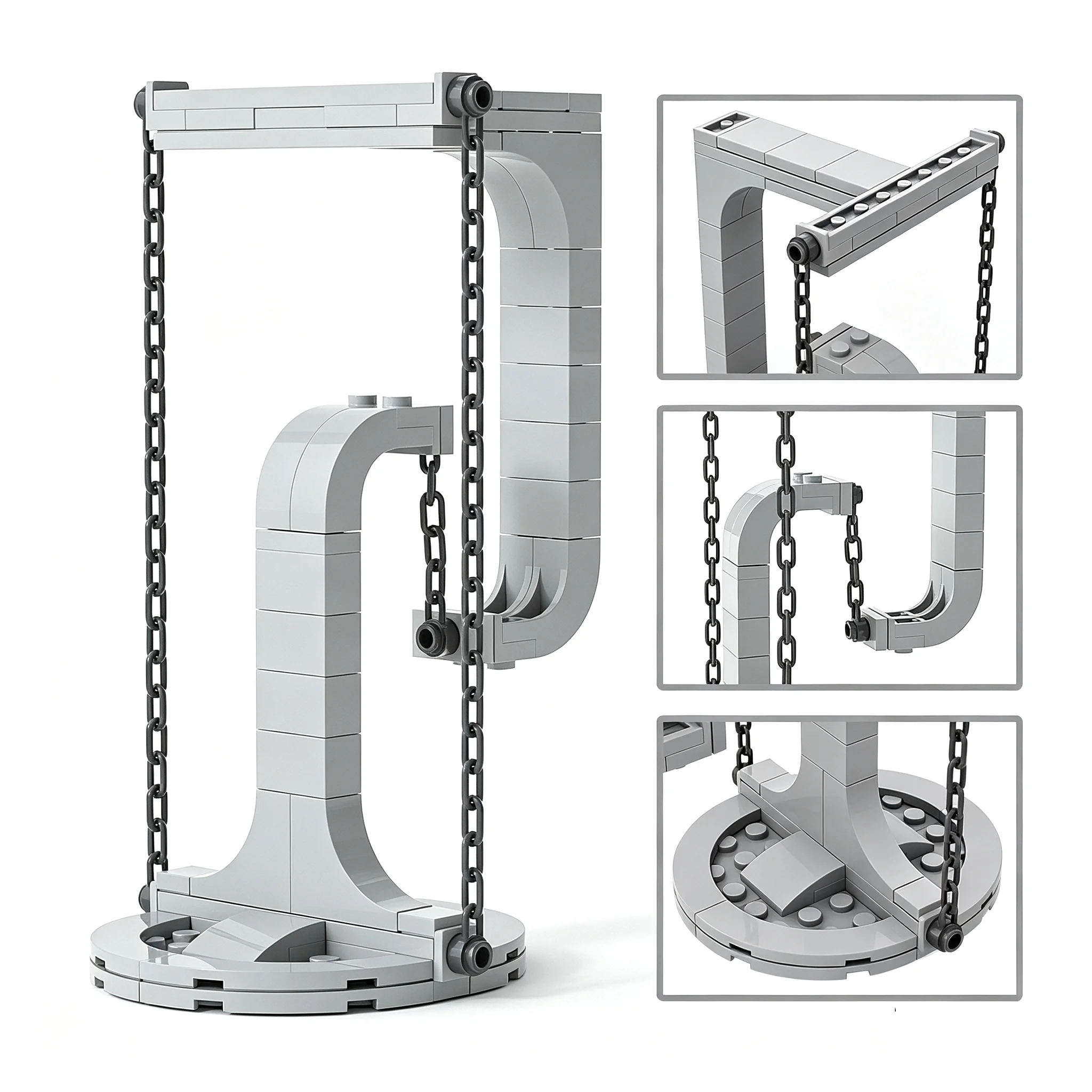 MOC Spannungsskulptur Bausteine Anti-Schwerkraft Unsichtbare Aufhängungskette Physik-Balance-Modell Ausstellungsständer Schreibtisch-Deko – Detail 9