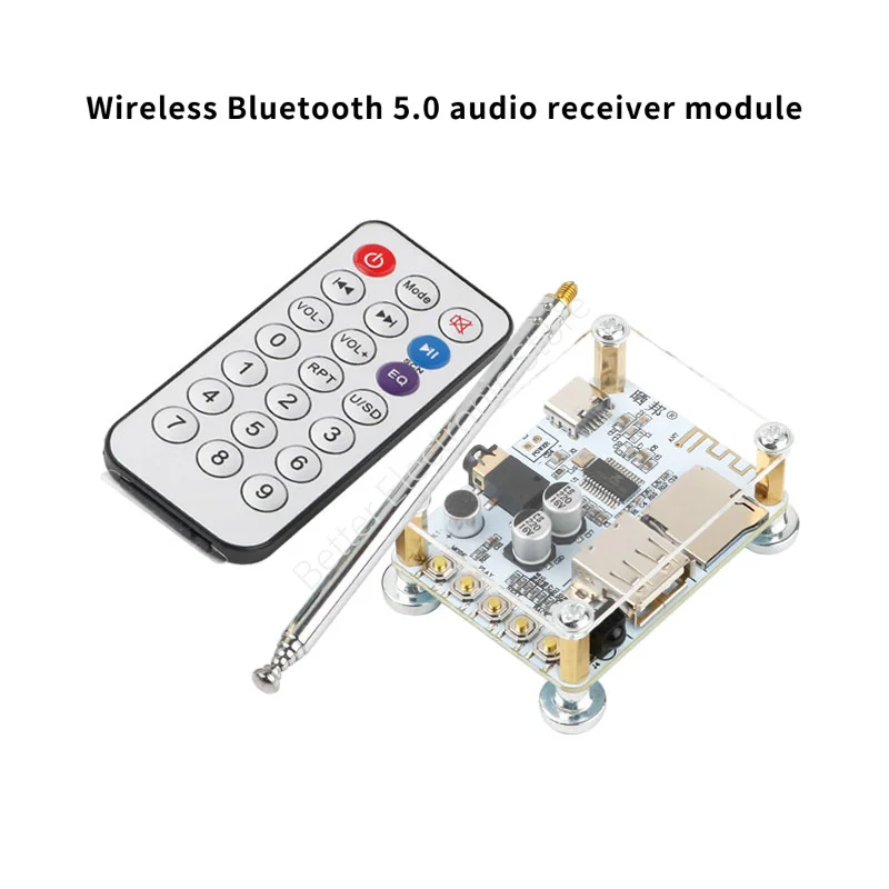 Bluetooth 5.0 audio receiver,Car power amplifier and audio system modification,Usb flash drive, TF card, FM playback,DC5V