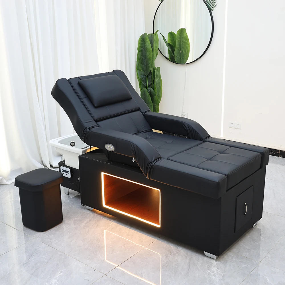 Heiß begehrtes Kopf-SPA-Salon-Haarwaschbett, Shampoo-Bett, Thai-Massagetisch, Friseur-Gewerbemöbel mit Fußbadbecken – Detail 5