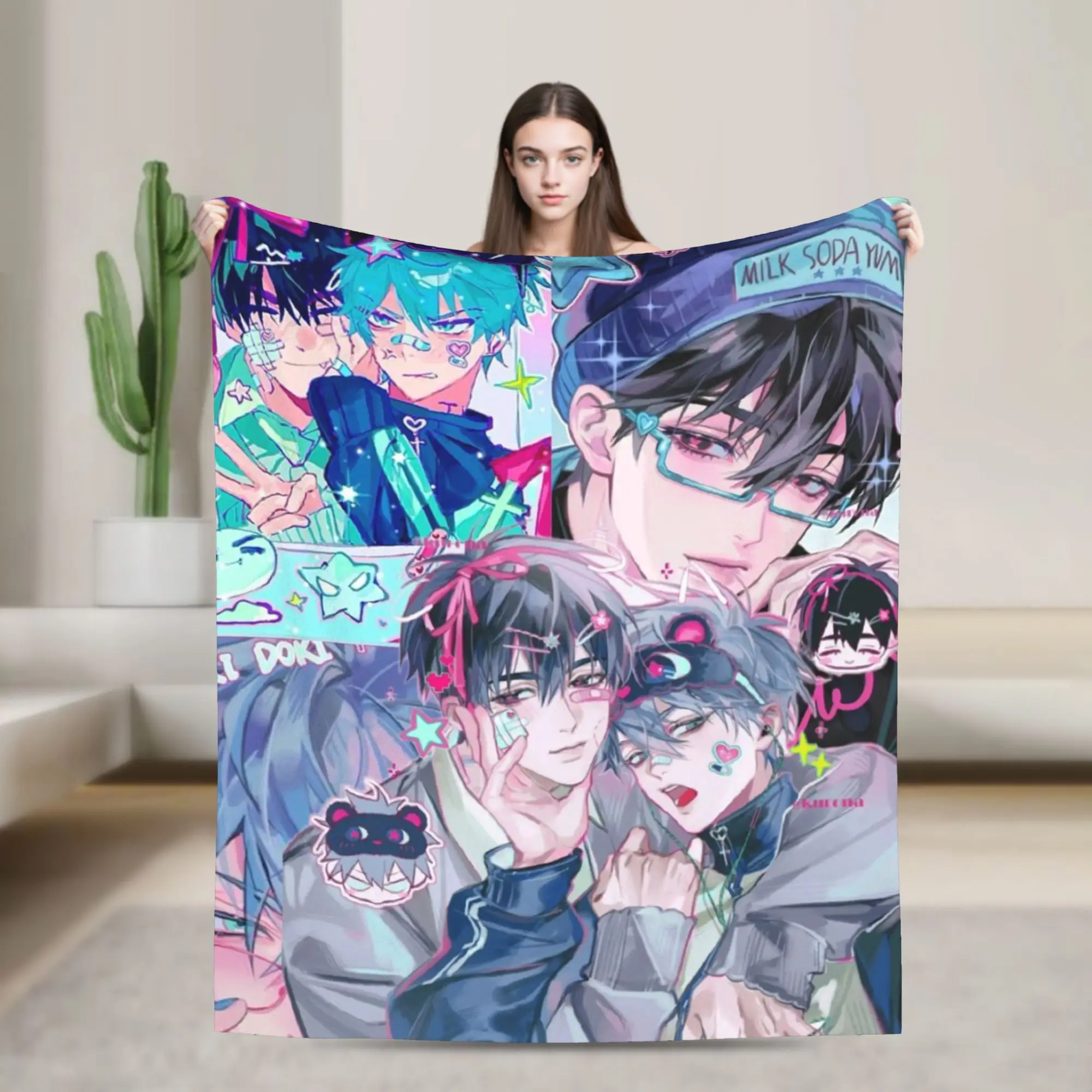 Ivti Alien Stage Anime Blankets Luka Ivan Till Mizi Flannel Vintage Breathable Throw Blanket for Bedding Lounge Autumn/Winter