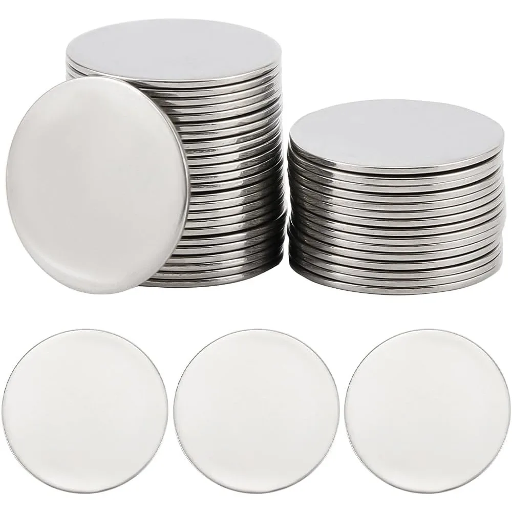 

1 Box 40Pcs Stainless Steel Stamping Blanks Laser Engraving Disc Bulk Engravable Blank for DIY Jewelry Craft Name Tag