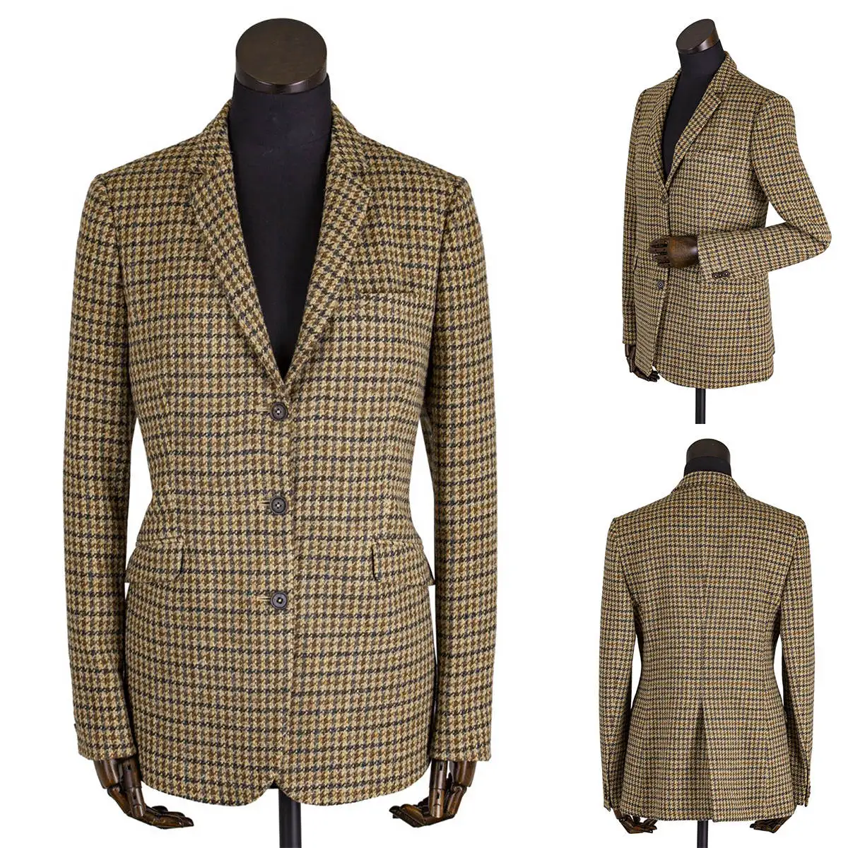 Chaqueta de Tweed a cuadros para mujer, esmoquin ajustado, ropa de boda, fiesta, graduación, una pieza