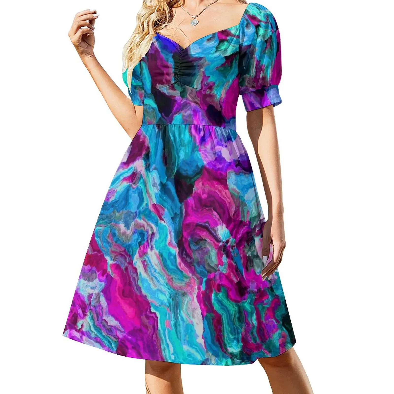 Abstract, Abstract print, Pink, Blue, Modern art, Wall art, Art, Print, Minimalistic, Modern Dress dress for women 2023