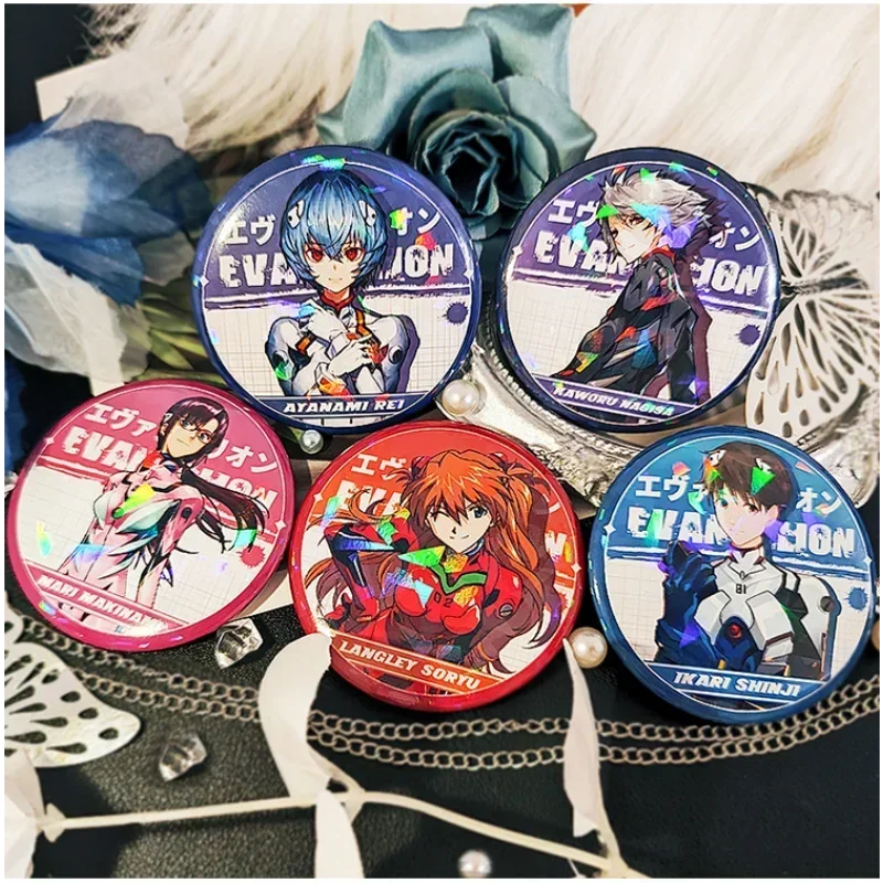 Anime NEON GENESIS EVANGELION EVA Ayanami Rei Asuka figura tema hojalata insignia broche modelo juguetes Cosplay accesorios regalos de cumpleaños
