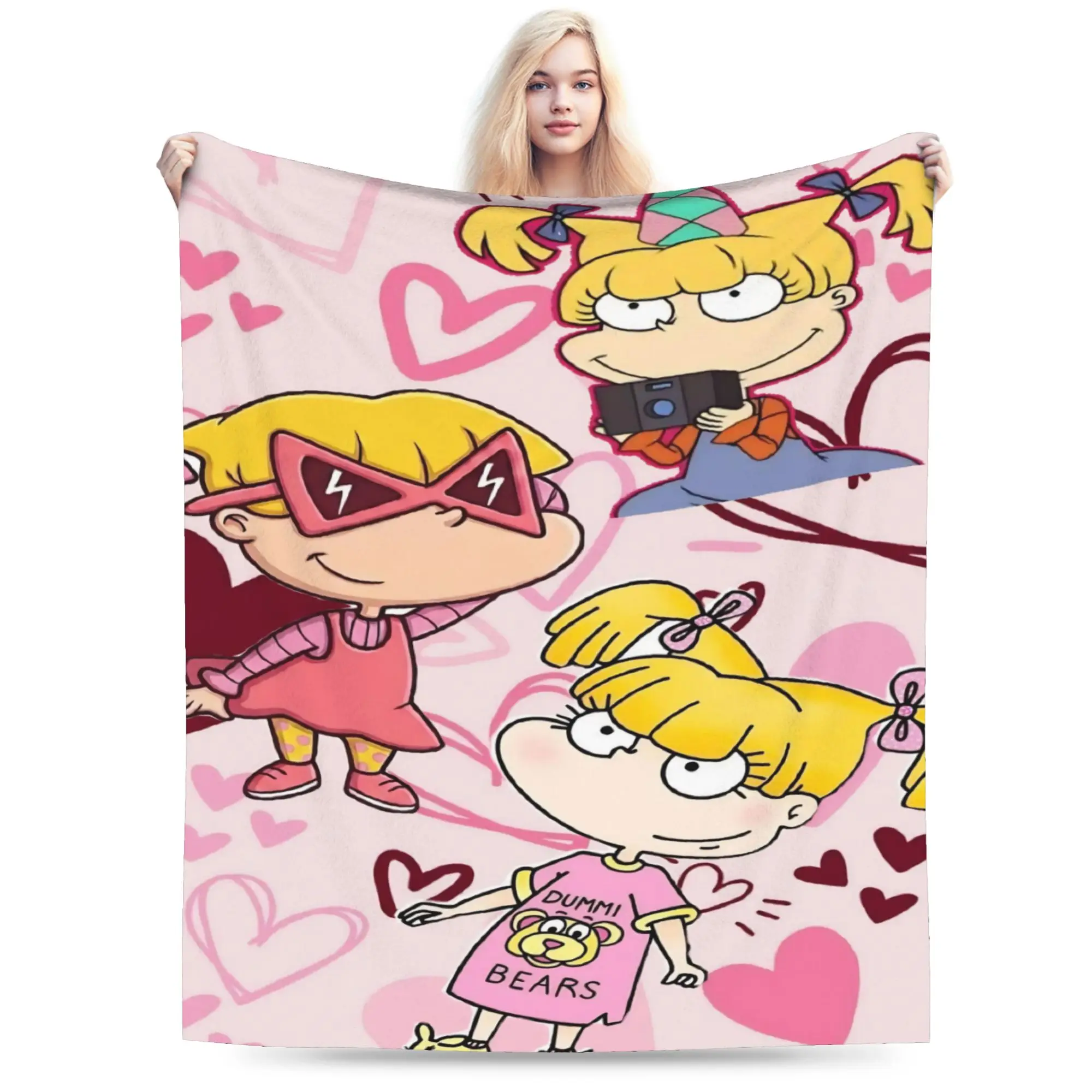 Cartoon R-Rugrats Throw Blanket for Couch  Soft Fuzzy Plush Blanket 50x60 Inches Multiple Sizes Bedspreads for All Seasons
