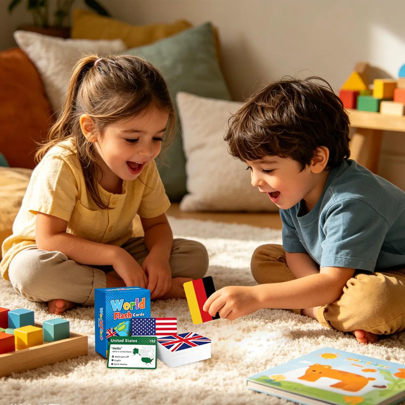 245PCS World Flag Flash Cards Educational Supply Geography Learning Flash Card Geography Games For All Ages Family Classroom