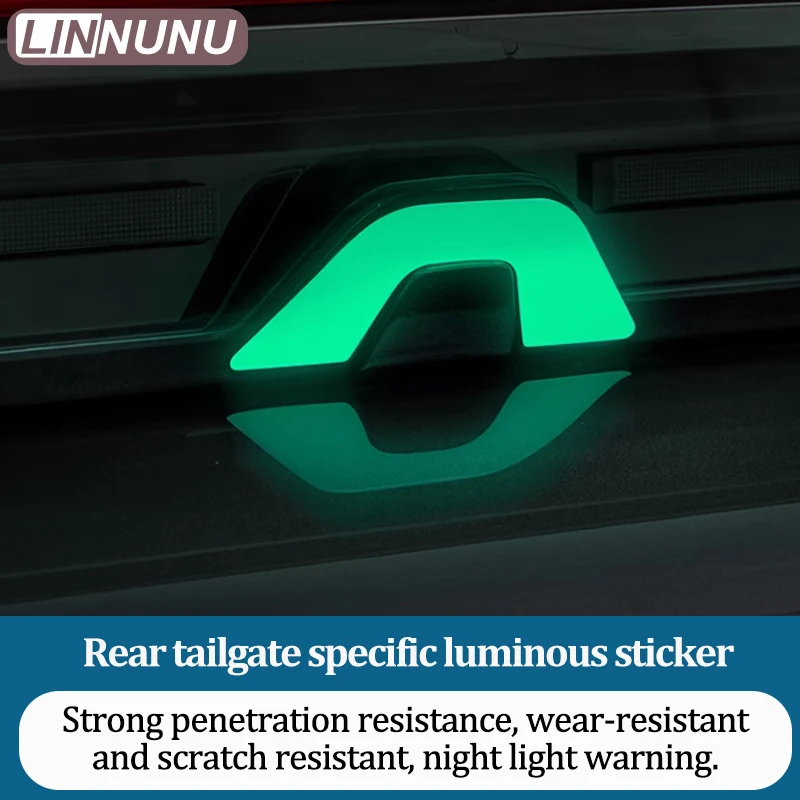 Linnunu Fit for Lixiang L6 L7 L8 L9 Car Decoration Supplies Trunk Luminous Stickers Trunk Warning Reminder Fluorescent Button Stickers Reflective Decorative Stickers Rear Trunk Button Stickers