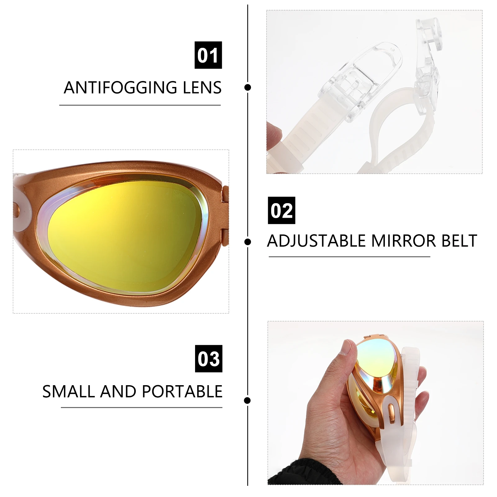 

Upgraded Anti-Fog Swimming Goggles Leak-Proof Waterproof Swim Glasses For Men Women Wide View Adjustable Strap Colorful Lenses