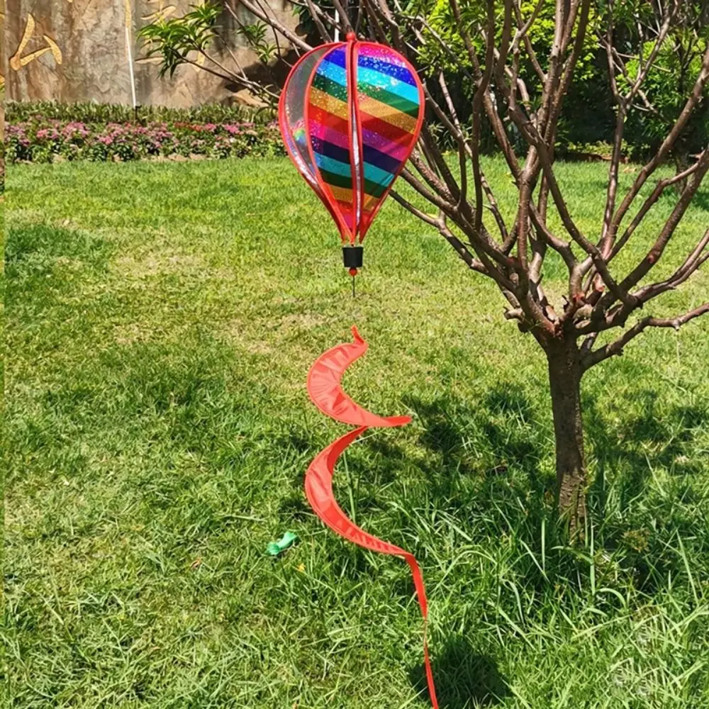 Plastic Hot Air Balloon Spinner Rainbow Color Multistyles Rotating Sequins Pinwheels 40cm Balloon