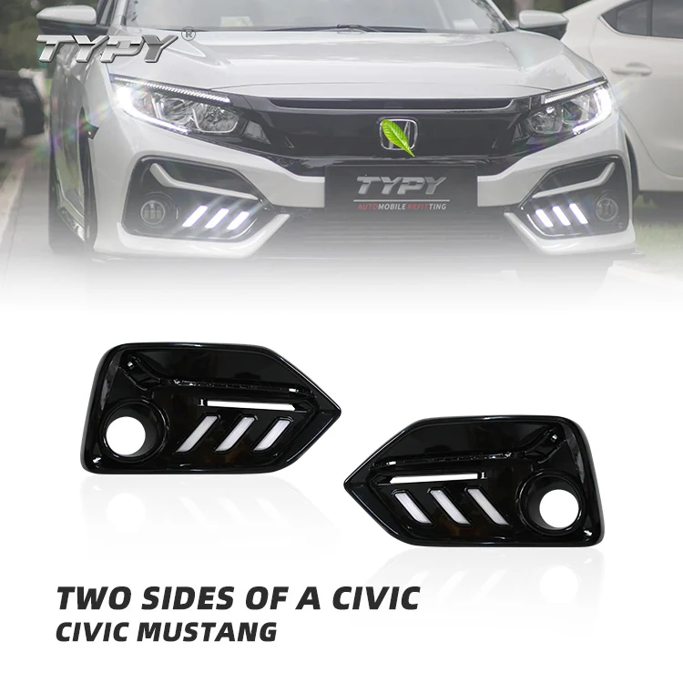 

Front Bumper Fog Lamp Indicator Auto Parts DRL Daytime Running Light With Turn Yellow Signal Light for Civic Si Hatchback