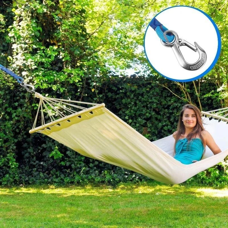 1/2Pcs Wear Resistant Metal Hook Nylon Rope - 59.06in, Wear Resistant Hanging Rope for Amusement Park Swings, Hammocks, Garden Chairs - Outdoor Rope for Gardens, Camping - Can be connected to swings, tree canopies and deck chairs - view 5