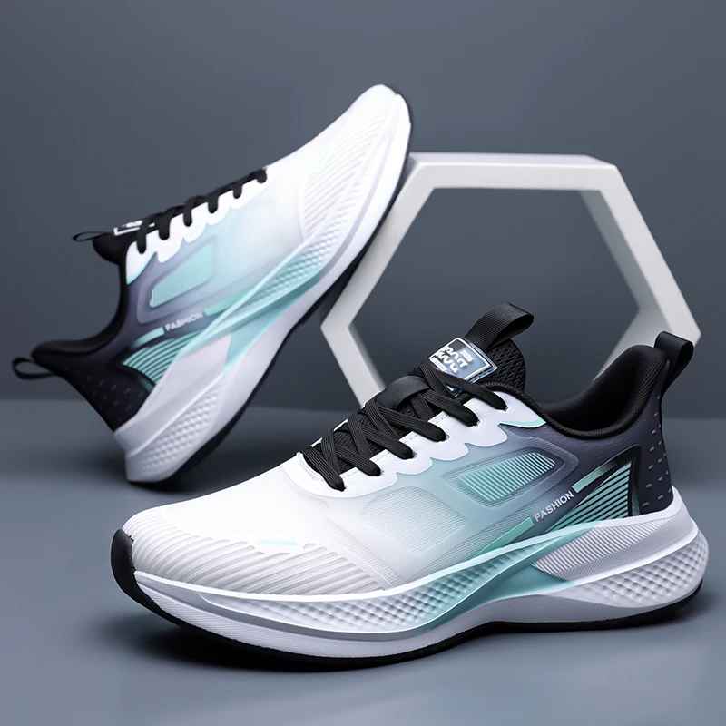 

2026 New Lightweight Breathable Casual Sports Shoes for Men, Wide-Footed Soft-Soled Fly-Knit Non-Slip Running Shoes for Men