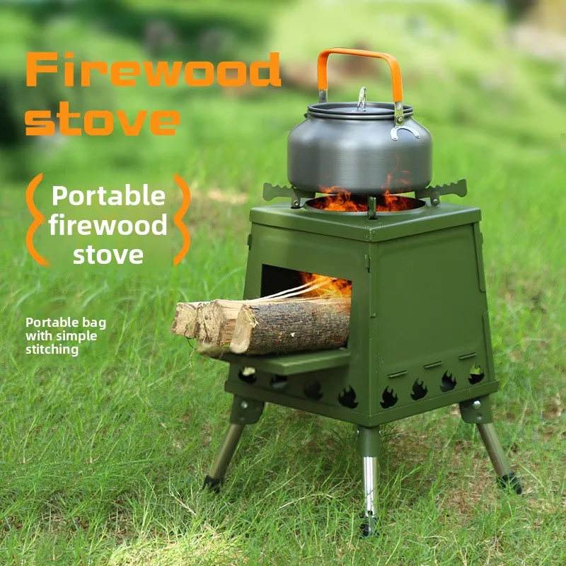 

Camping Firewood Stove, Outdoor Portable Camping Picnic Cookware, Folding Pot Stove, Indoor Heating