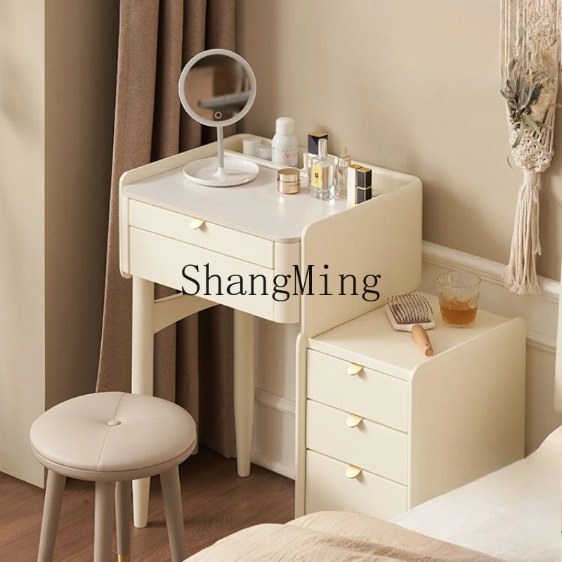 

SM high-end solid wood dresser cream wind makeup table bedroom small bedside table integrated