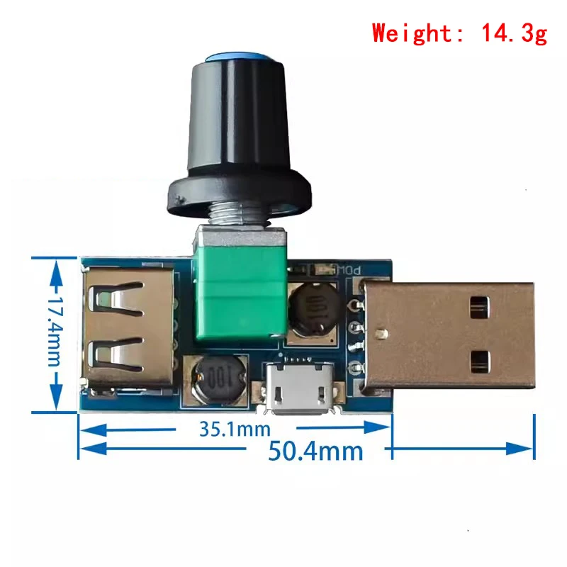 Mini USB Fan Governor Wind Speed Controller Air Volume Regulator Cooling Mute Multi Function Fan Speed Switch Module DC 5V