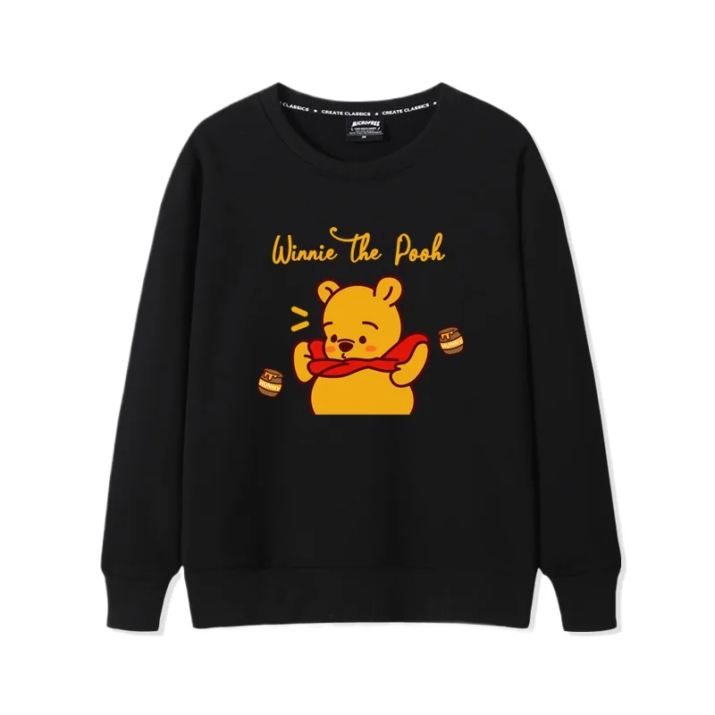 Winnie the Pooh cartoon sweatshirt women\'s top women\'s fashion trend crewneck sweatshirt Disney couple casual loose crewneck