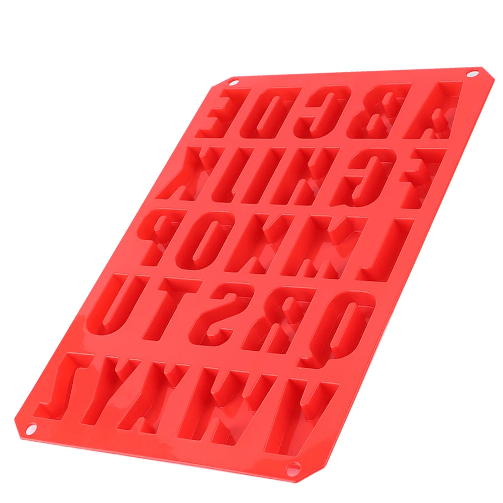 Molde de silicona para pastel con alfabeto Rectangular, bandeja de hielo antiadherente, herramienta de cocina para panadería, bricolaje