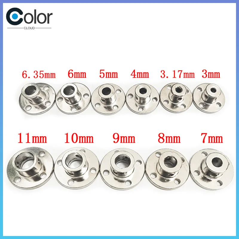 10pcs 3/3.17/4/5/6/7/8/10/11/12mm Rigid Flange Coupling Motor Guide Shaft Coupler Motor Connector Shaft Axis Bearing Fittings