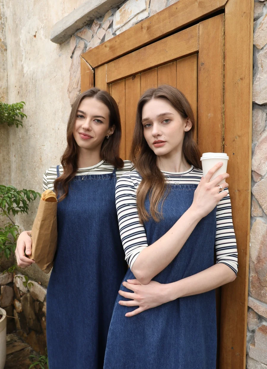 AS 2025 Striped ribbing 3/4 sleeve basic tops for teen girls and woman clothing high stretch close -fitted design image 3