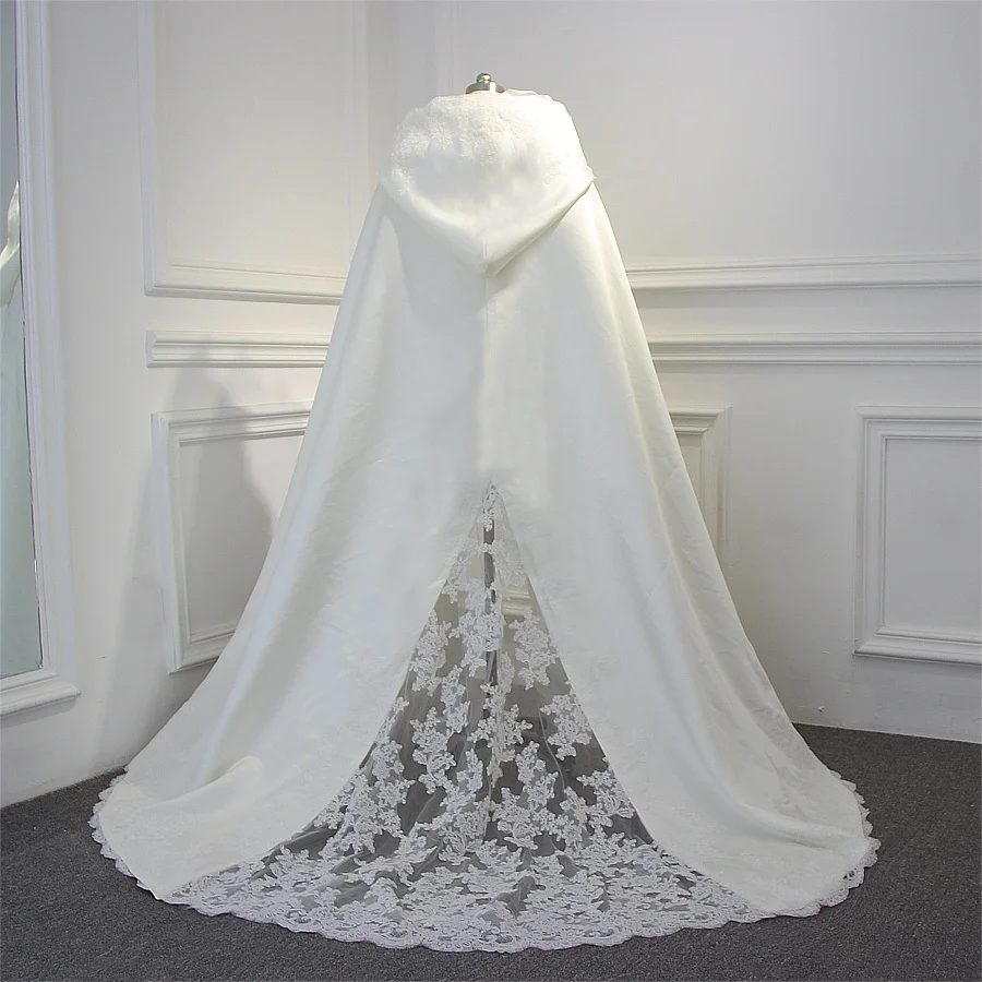 

New Long Style Hooded Wedding Capes Wedding Accessories Wedding Wraps bridal Jackets Real Photo black shawl