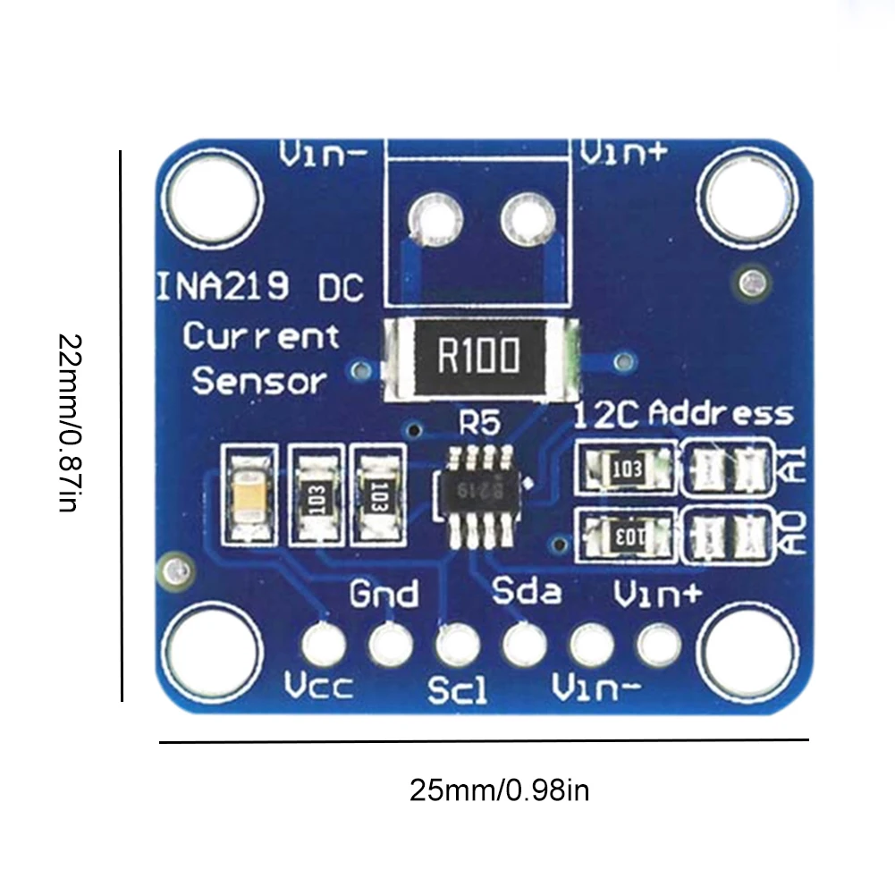 1-5PCS MCU-219 INA219 I2C Zero Drift Bi-directional Current Power Monitoring Sensor Module Sensor Breakout Monitoring Modules