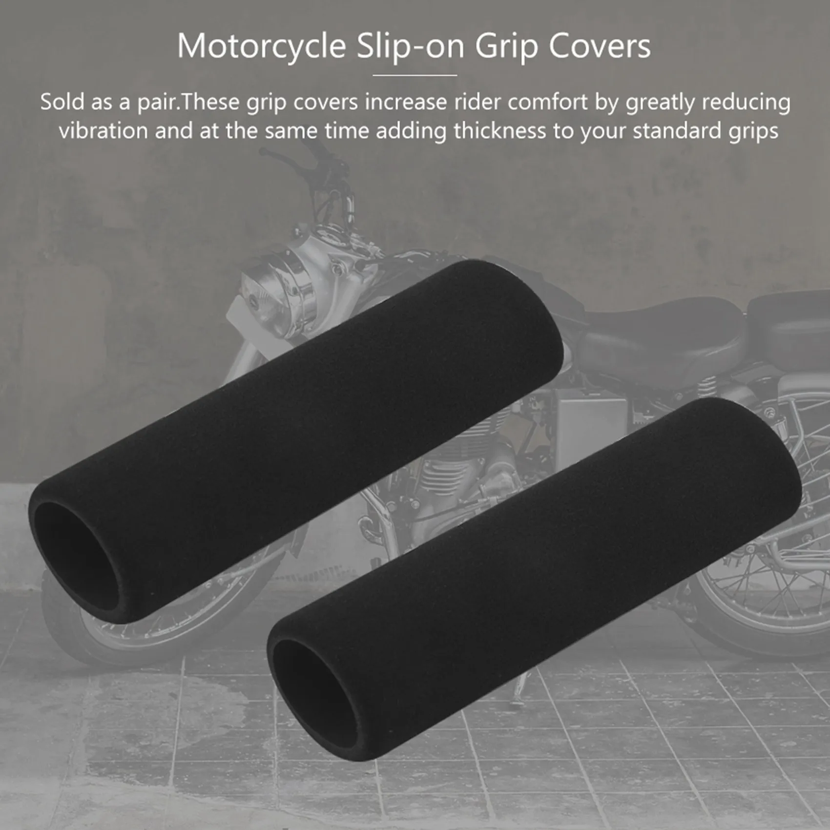 Motocicleta Anti-Vibração Conforto Guiador Grip Cover, Slip-on Espuma, Luva Aplicável, Diâmetro Interno 2.7-3.0 cm, 2Pcs