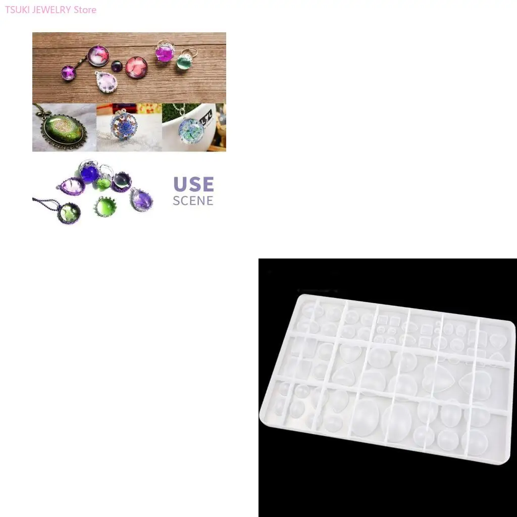 

62KE DIY Jewelry Silicone Casting Mold for Resin Epoxy Jewelry Making Cake Decors