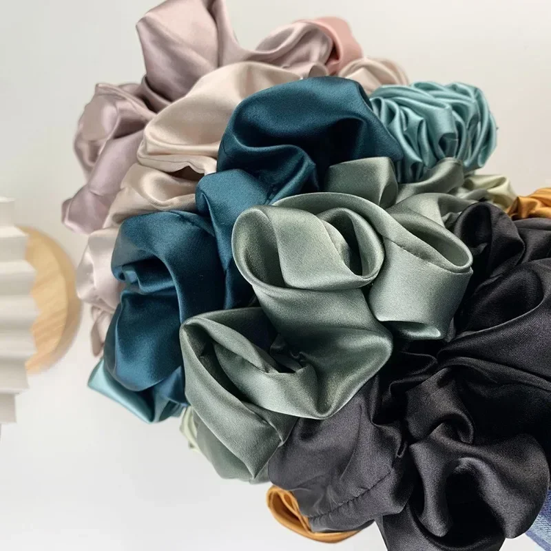 حرير الشباك بدون حرارة Scrunchies لينة مطاطا الحرير الحرير Scrunchies العلاقات الشعر نعسان اكسسوارات التصميم ذيل حصان حامل