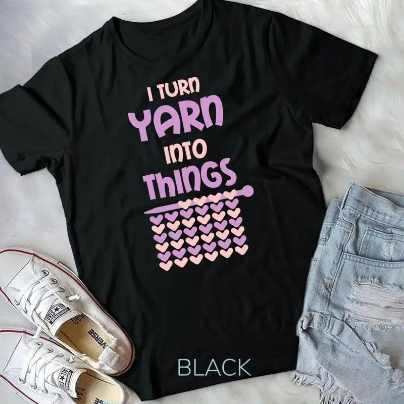 Womens Funny Knitting Retirement Crochet Yarn Unisex T shirt