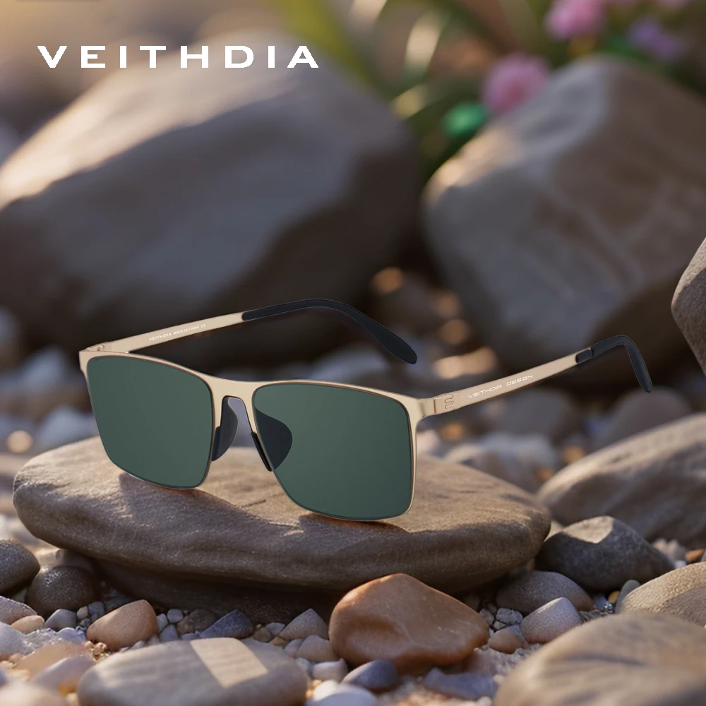 

VEITHDIA уличные поляризационные солнцезащитные очки HD нейлоновые линзы в оправе из нержавеющей стали UV400 модные очки для мужчин и женщин FA08212