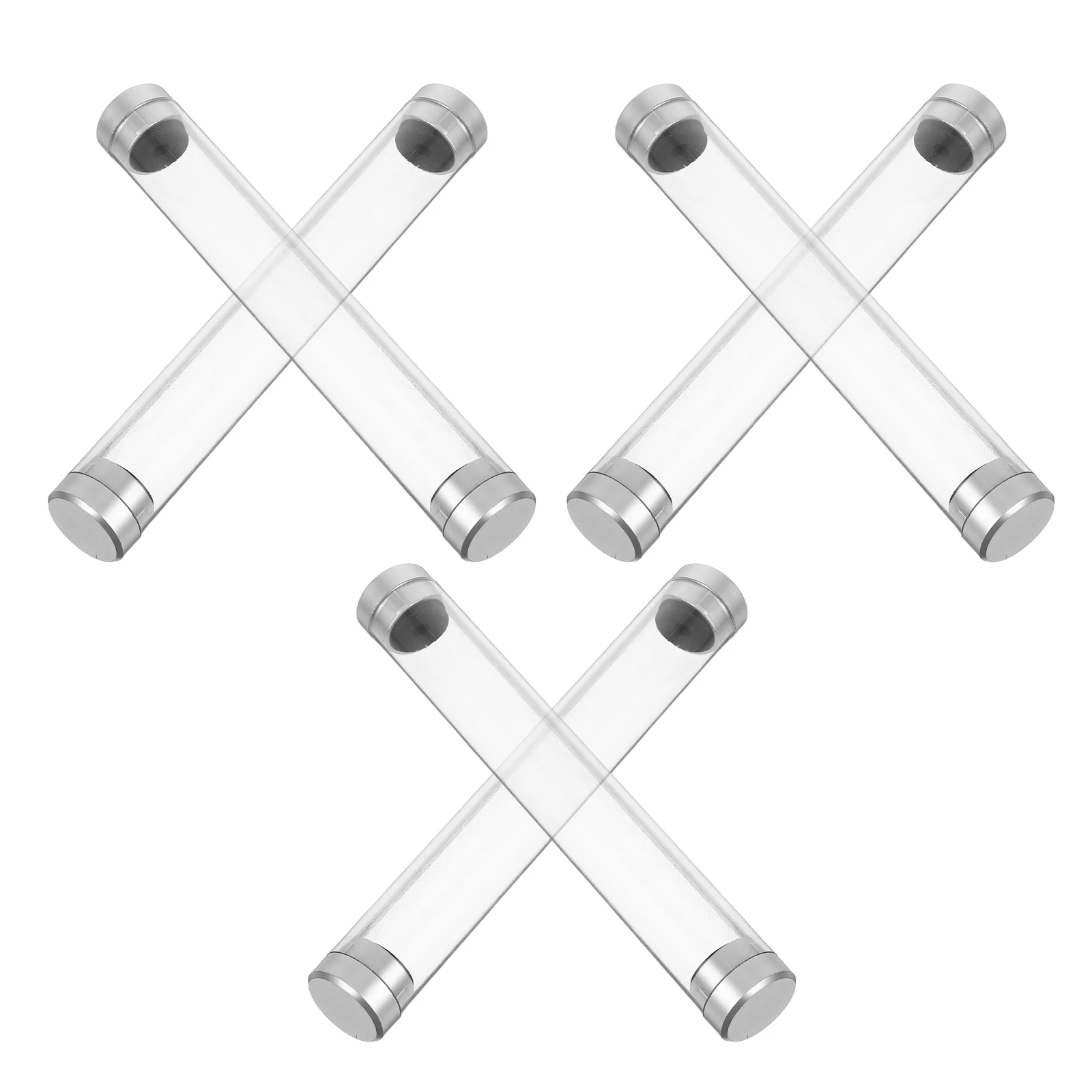 

6 pcs Round Container Plastic Transparent Crystal Stationery ganizer Holder Pen Case Gift Box Pen Storage Cylinder