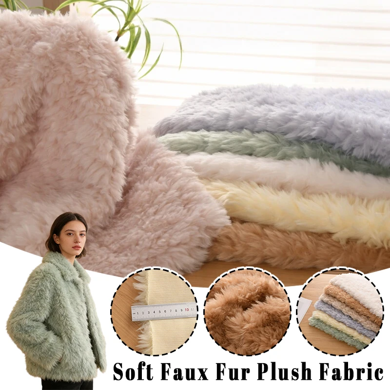 

160x50cm 3cm Plush Faux Fur Plush Fabric for Winter Clothing Pajamas Background Decorations Plush Toys Dolls DIY Sewing Fabrics