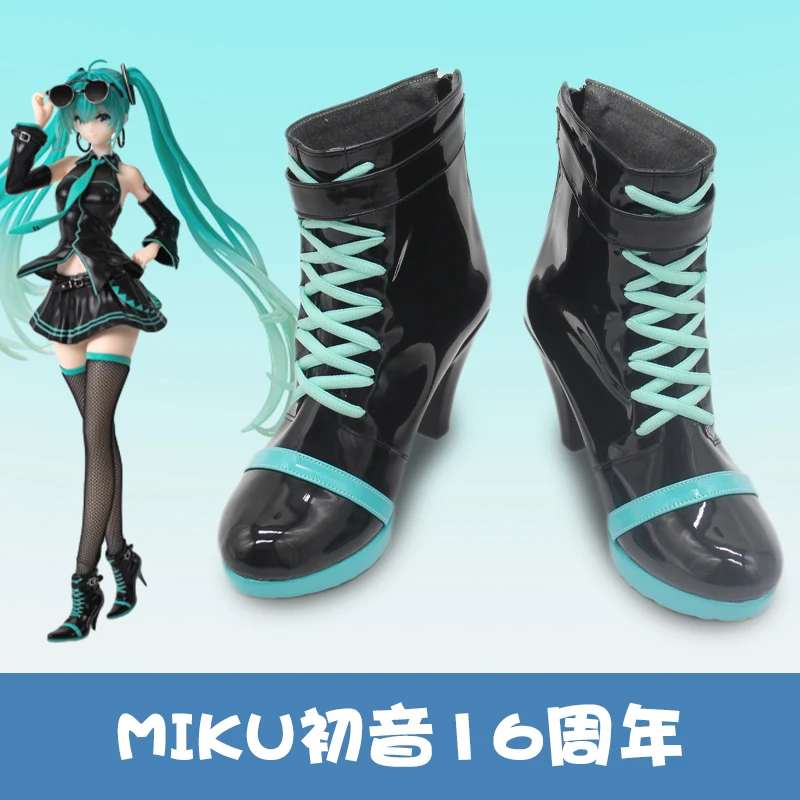 Miku Cosplay Shoes Boots 16th Anniversary Shoes Anime Performance Shoes