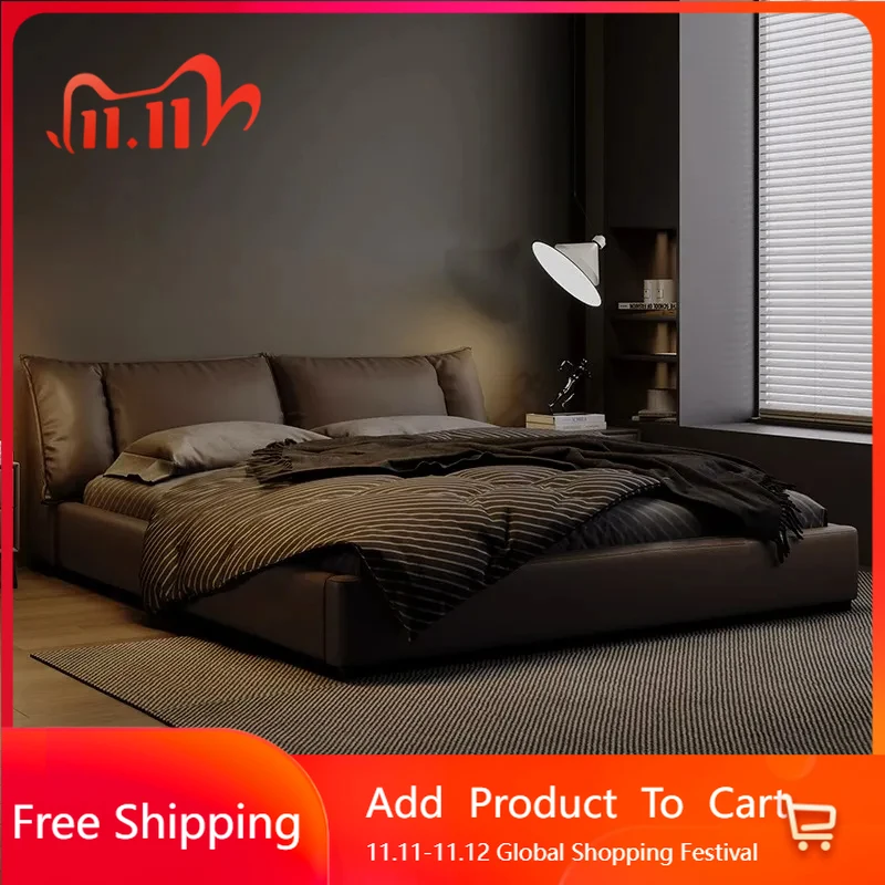 

Luxury Modern Bed Sofa Frame Floor Sleeping Platform Bedroom Massage Bed Leather Safe Letto Matrimoniale Lounge Suite Furniture