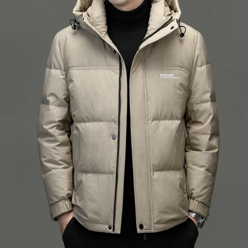 2024 winter jacket white duck down jackets men,mens fashion thicken warm parkas winter down coat,hooded parkas men size M-4XL