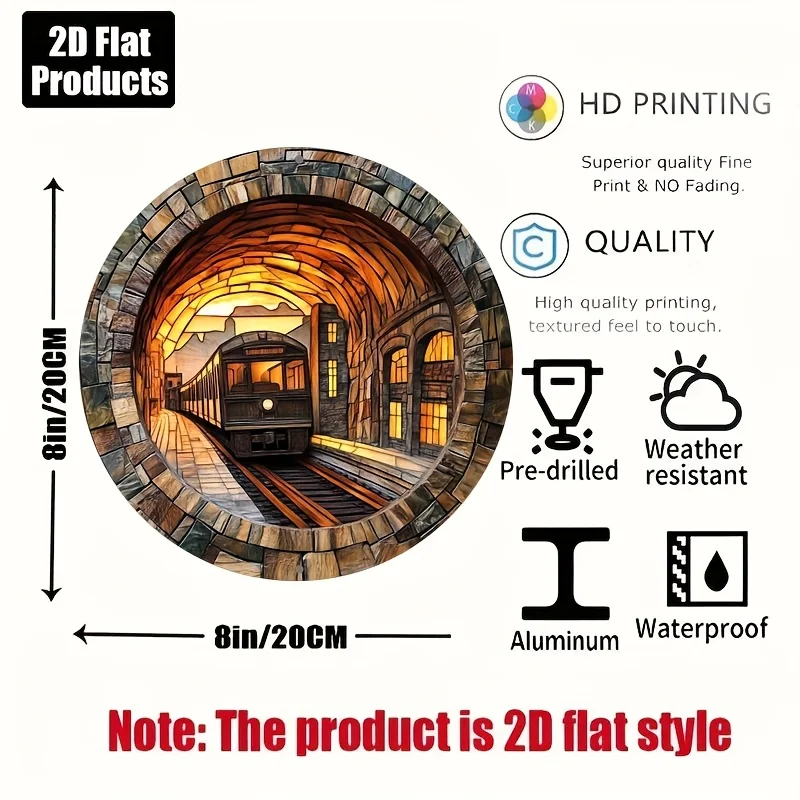 2D Vintage Metal Round Sign Board Wall Art Decor, Sleeping Boy on Flowers Theme, for Bar Kitchen Cafe Home Office Gift