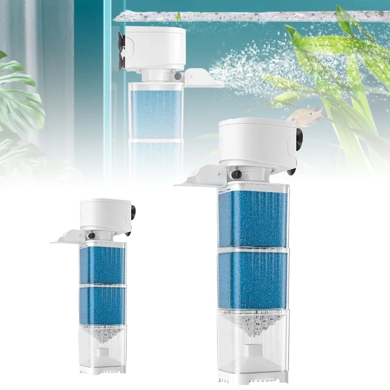 6 In1 Aquarium Filter Pump Fish Tank Submersible Silent Air Oxygen Aerator Filter Internal Water Pump Aquariums Wave Maker 220V