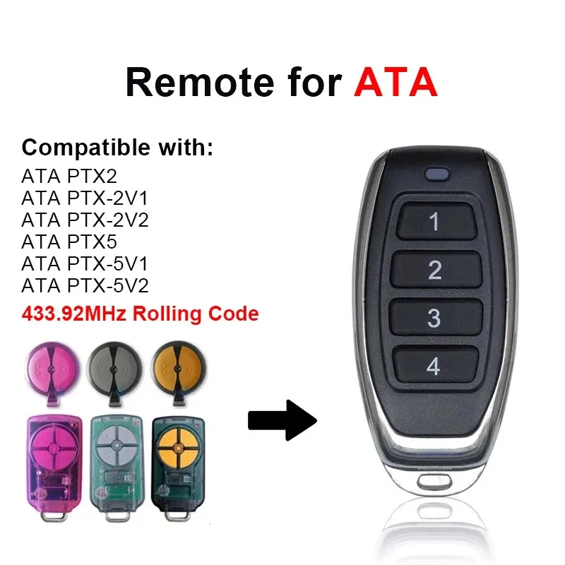 ATA PTX5V2 Remote Control For Garage Door Opener Triode Code Transmitter Sliding Gate Opener ATA PTX5V2 Control Switch